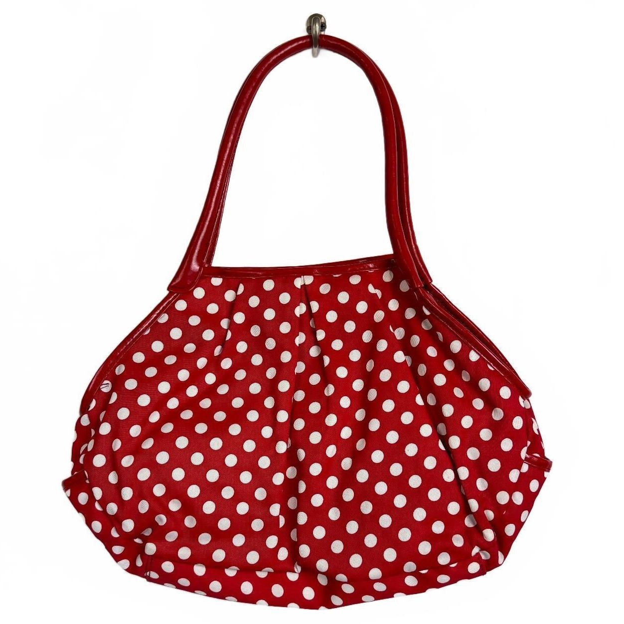 Chateau red and white polka dot Shoulder bag Silver hardware