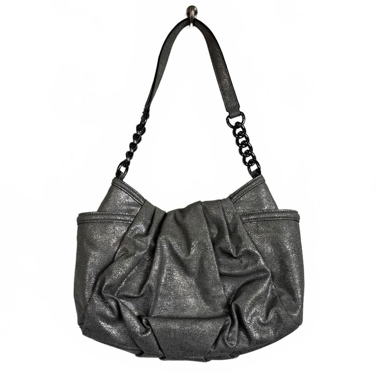 Simply Vera Metallic Gray shoulder bag silver hardware