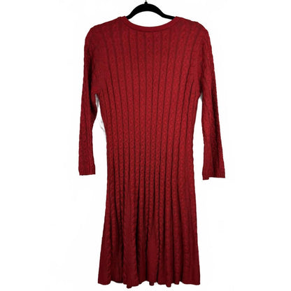 JH Red Long Sleeve Sweater Knee-Length Dress Women's XL