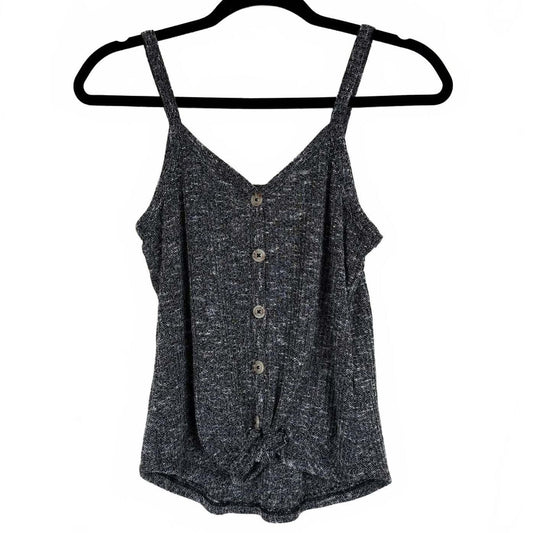 No Boundaries Gray Button Up Sleeveless Blouse Women's Size Small
