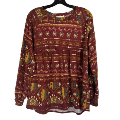 Perfect Peach Large Long Sleeve Sweater Blouse - Image 1