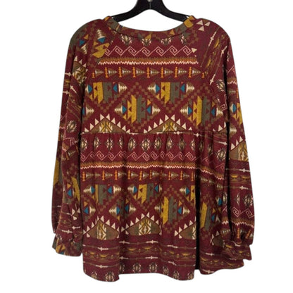 Perfect Peach Large Long Sleeve Sweater Blouse - Image 2