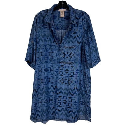 Philosophy Aztec Print Chambray Shirt Dress Blue XXL - Image 1