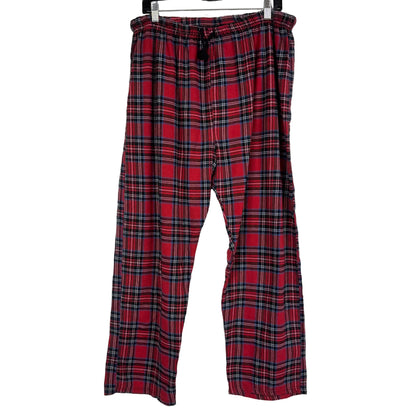 Plaid Flannel Pajama Lounge Pants Red Black Elastic Drawstring Men's XL - Image 2