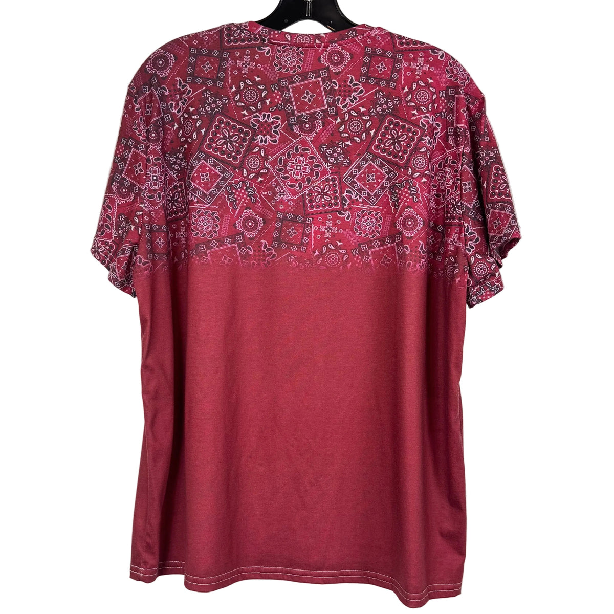 Red Ombre Bandana Print Women's T-Shirt 2XL - Image 2