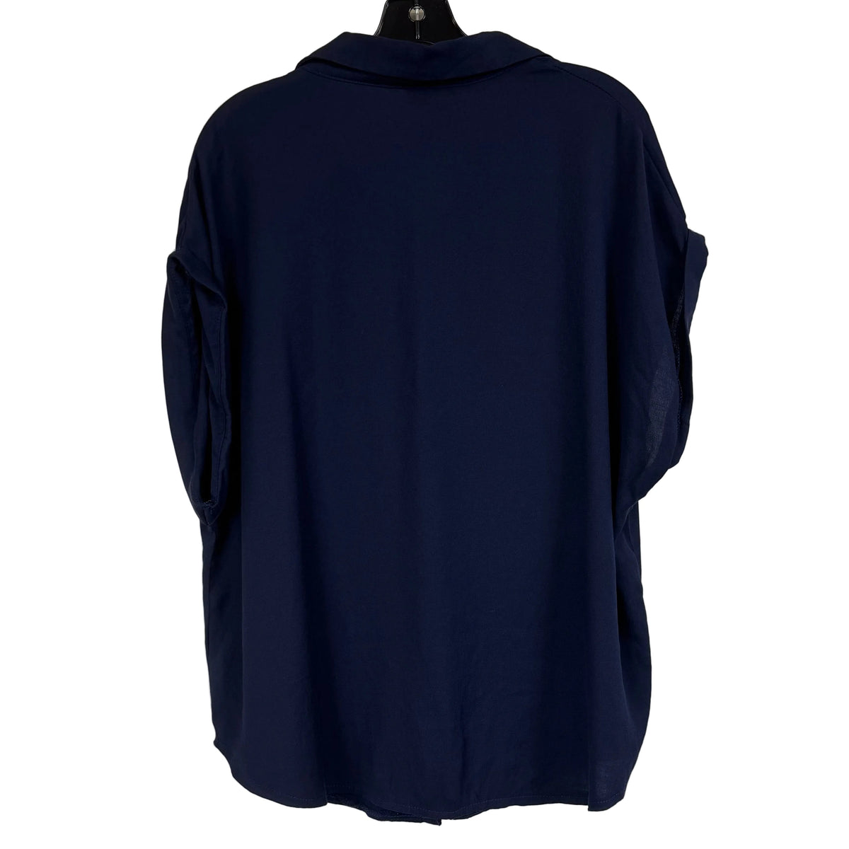 Shein Curve 2XL Navy Blue Button-Up Shirt Blouse Chest Pocket - Image 2