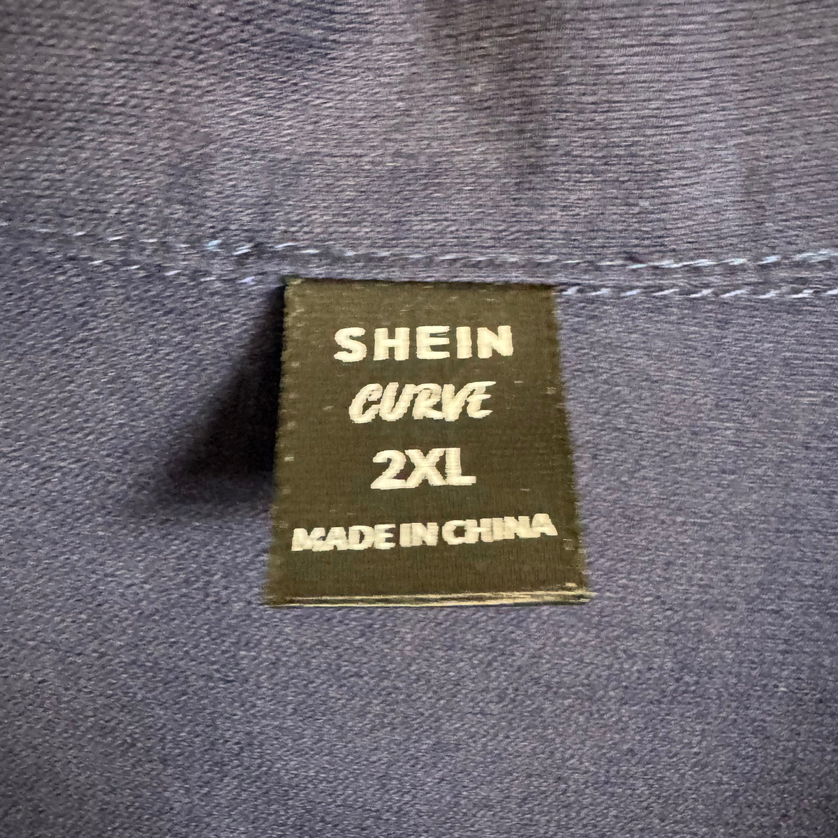 Shein Curve 2XL Navy Blue Button-Up Shirt Blouse Chest Pocket - Image 3