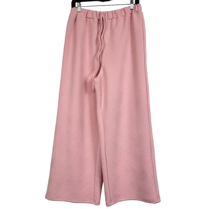 Shein Loungewear Set L Pink Textured Long Sleeve - Image 4
