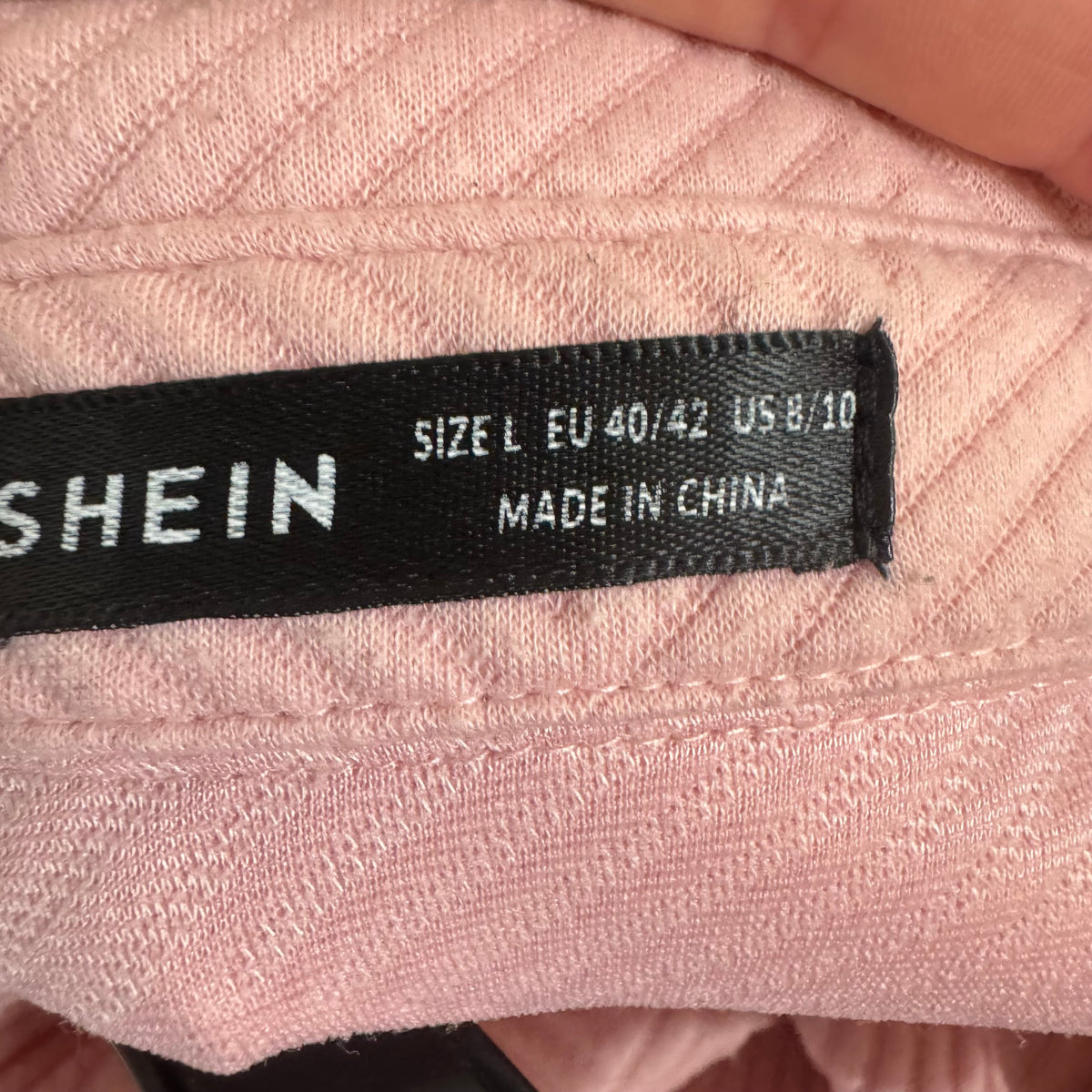 Shein Loungewear Set L Pink Textured Long Sleeve - Image 6