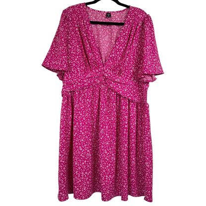 SHEIN Curve Pink Floral V-Neck Mini Dress 3XL - Image 1