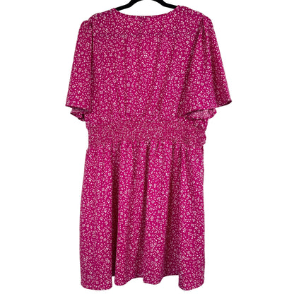 SHEIN Curve Pink Floral V-Neck Mini Dress 3XL - Image 2