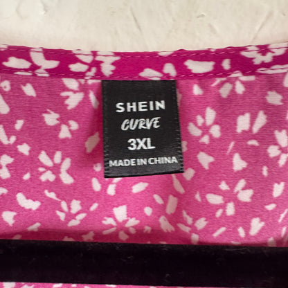 SHEIN Curve Pink Floral V-Neck Mini Dress 3XL - Image 4