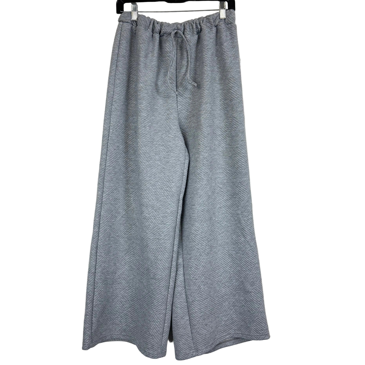 SHEIN Gray Quilted Long-Sleeve Loungewear Set Size L - Image 4