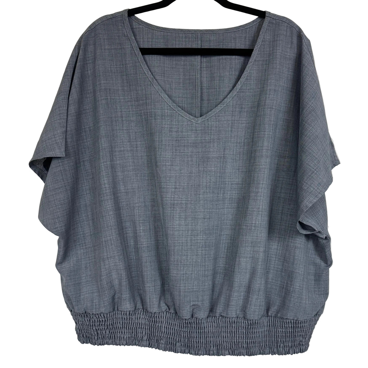 Shein Plus Size Gray Tunic Top Gathered Hem Polyester - Image 1