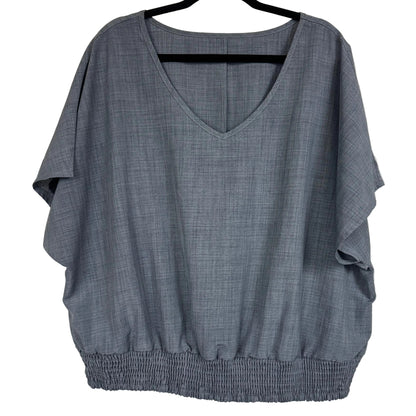 Shein Plus Size Gray Tunic Top Gathered Hem Polyester - Image 1