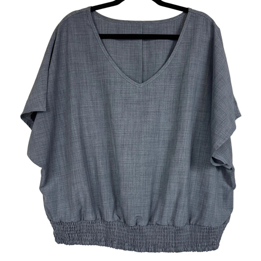 Shein Plus Size Gray Tunic Top Gathered Hem Polyester - Image 1