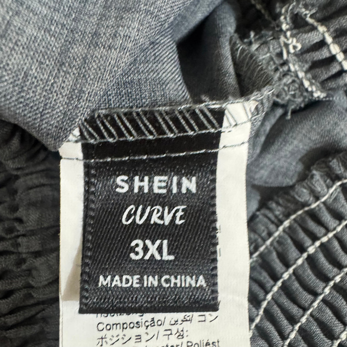 Shein Plus Size Gray Tunic Top Gathered Hem Polyester - Image 3