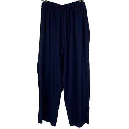 SHEIN Wide Leg Pull-On Pants Navy Blue Women's Size 2XL - Image 2