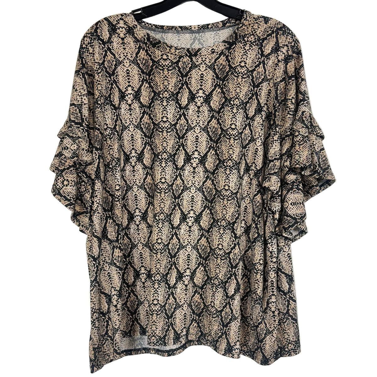 Women's Snake Print Ruffle Sleeve Blouse Size XXL - Image 1