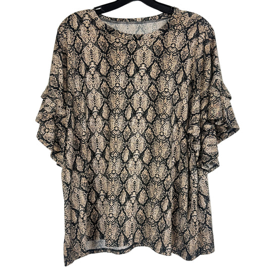 Women's Snake Print Ruffle Sleeve Blouse Size XXL - Image 1