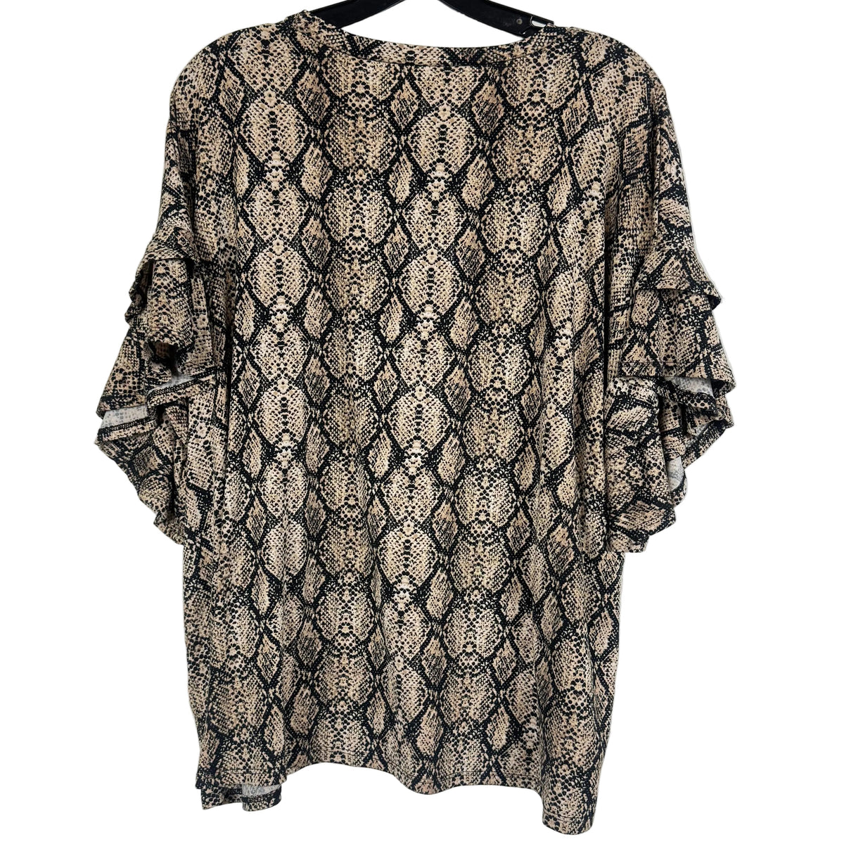 Women's Snake Print Ruffle Sleeve Blouse Size XXL - Image 2