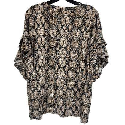 Women's Snake Print Ruffle Sleeve Blouse Size XXL - Image 2