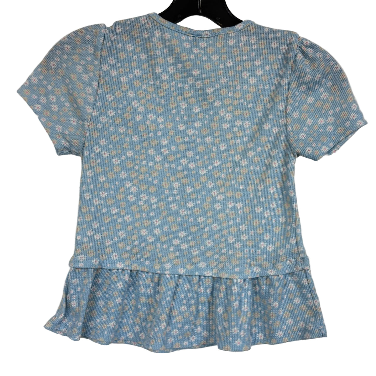 Star Ride Girls Blue Floral Peplum Blouse Medium - Image 2