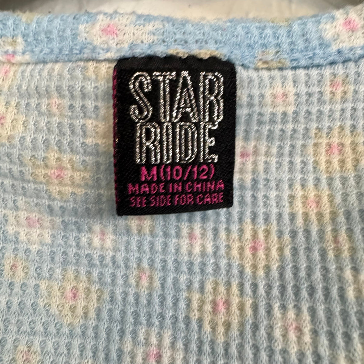 Star Ride Girls Blue Floral Peplum Blouse Medium - Image 3