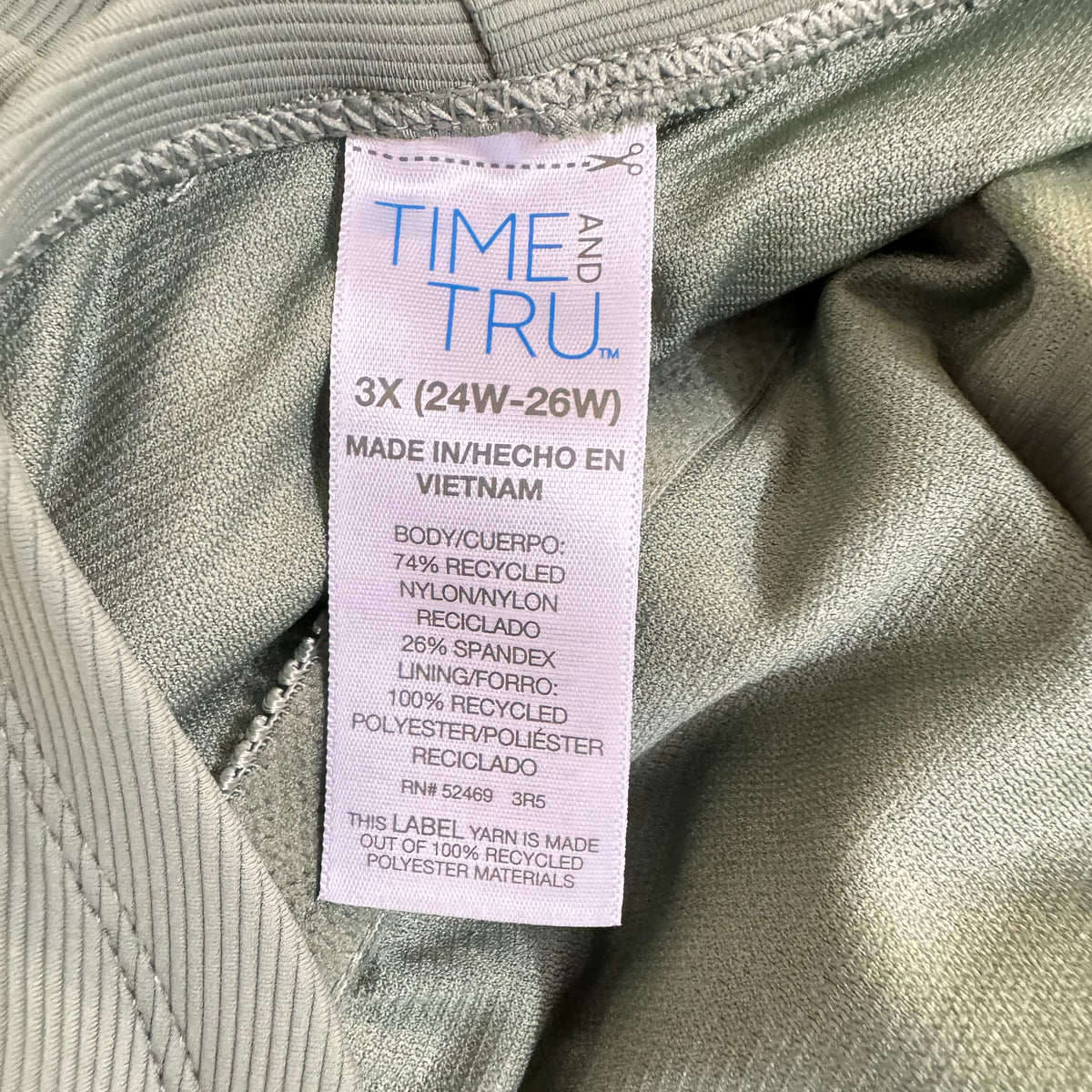 Time and Tru Women's Ribbed Olive Night One Piece Size XXXL - Image 3