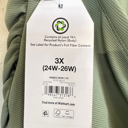 Time and Tru Women's Ribbed Olive Night One Piece Size XXXL - Image 4