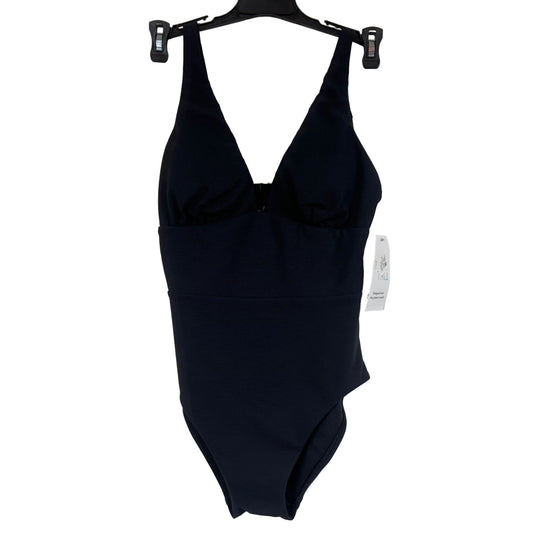 Time and Tru Women's Black Ribbed One-Piece Swimsuit Size XS - Image 1