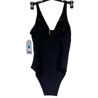 Time and Tru Women's Black Ribbed One-Piece Swimsuit Size XS - Image 2
