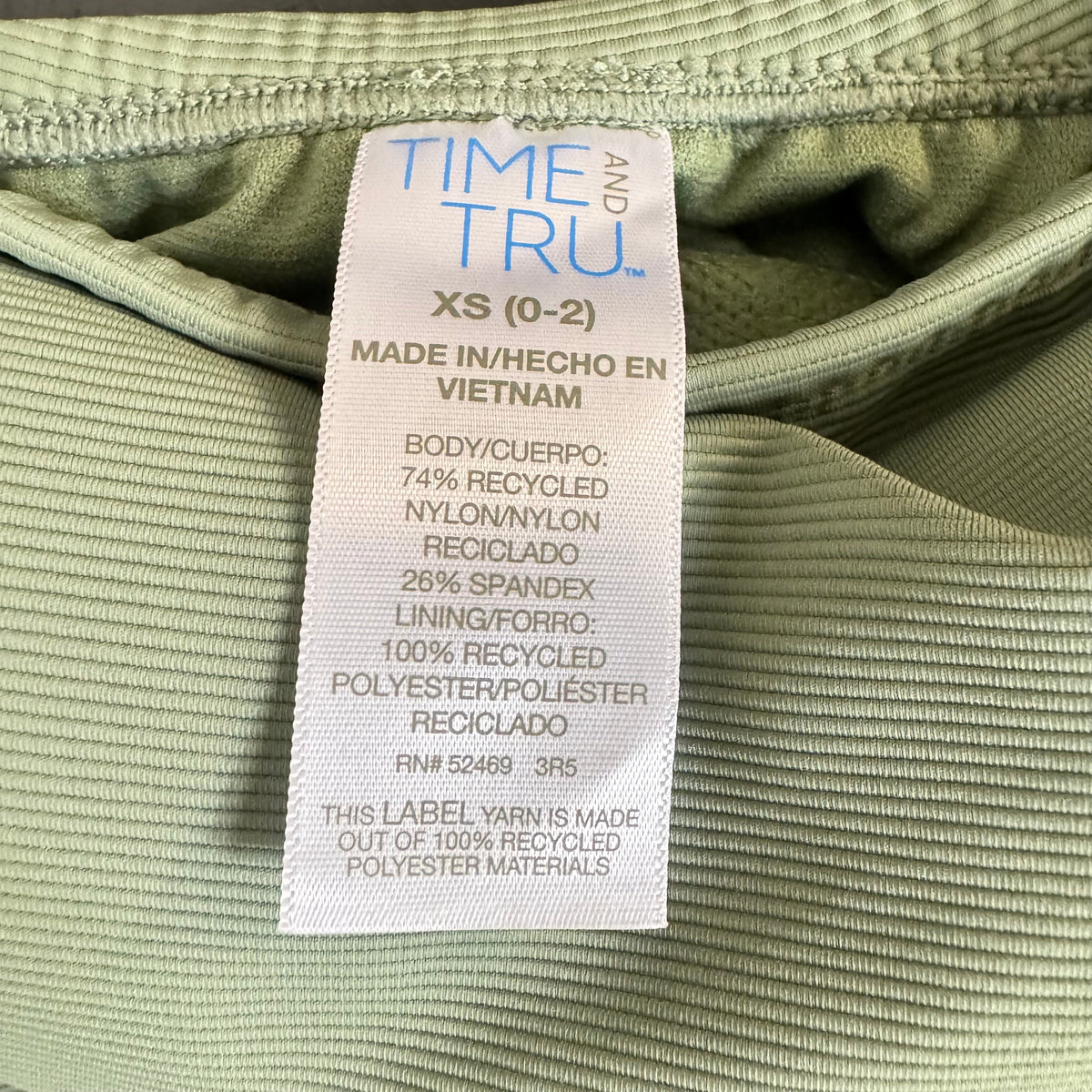 Time and Tru Women's Ribbed Olive Night One Piece Size XS - Image 3