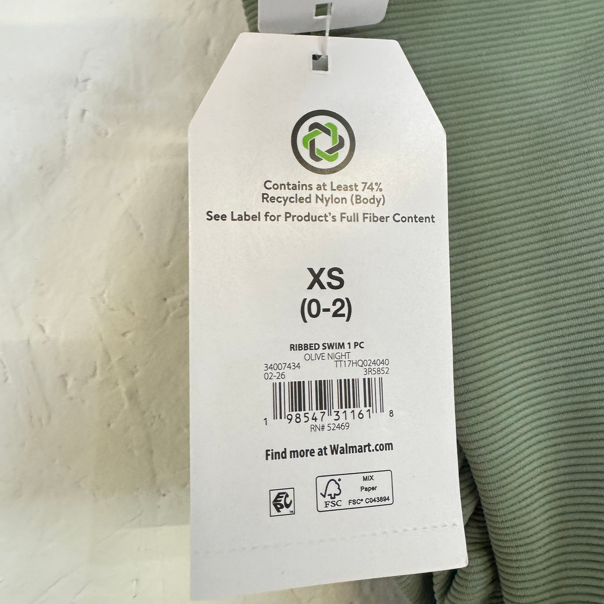 Time and Tru Women's Ribbed Olive Night One Piece Size XS - Image 4