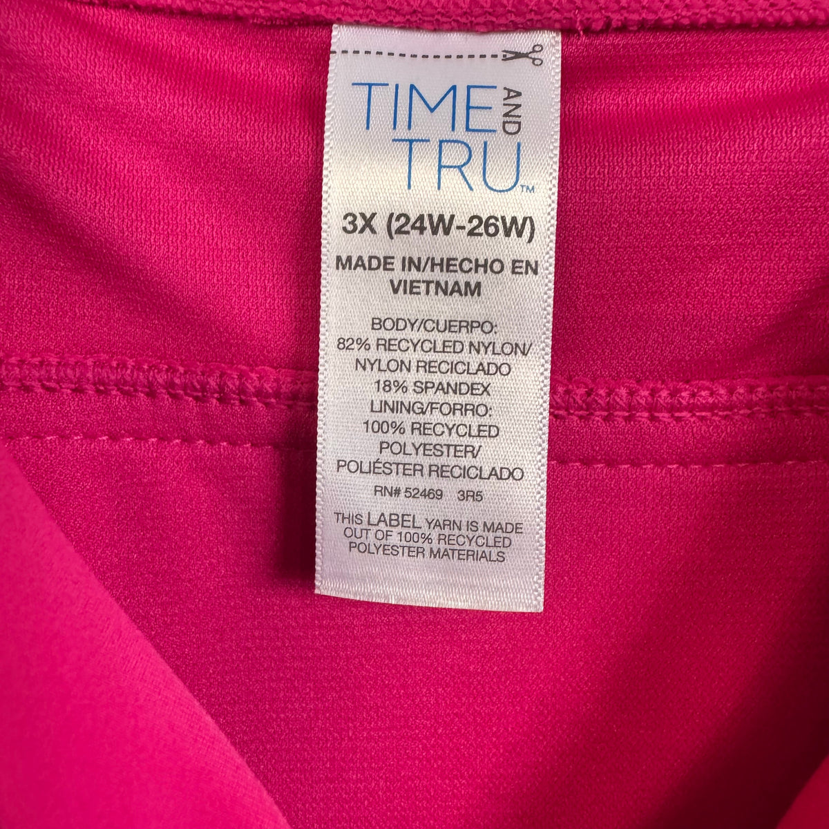 Time and Tru Hot Pink One Piece Swimsuit Women's Size XXXL - Image 3
