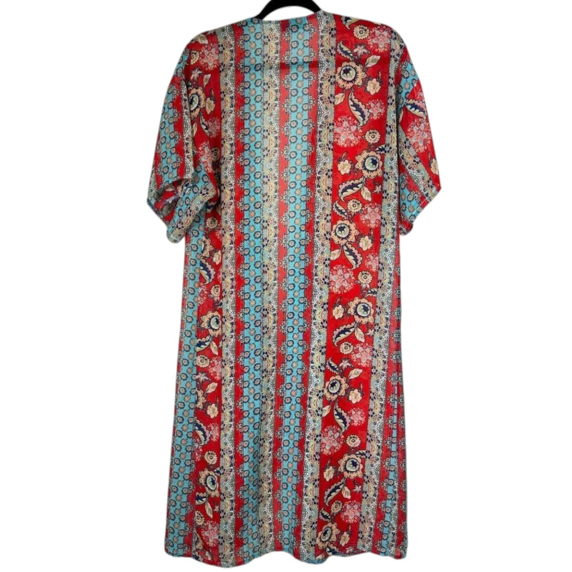 Turquoise Haven Women's Size Medium Open Front Kimono - Image 2