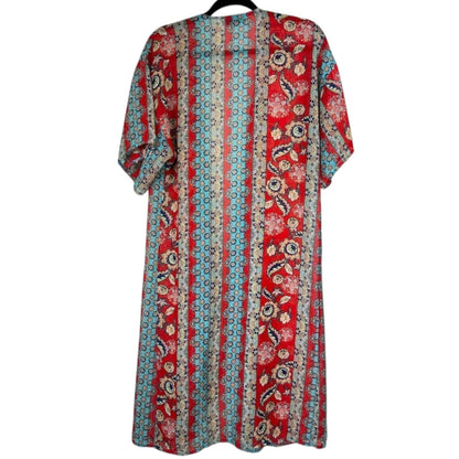 Turquoise Haven Women's Size Medium Open Front Kimono - Image 2