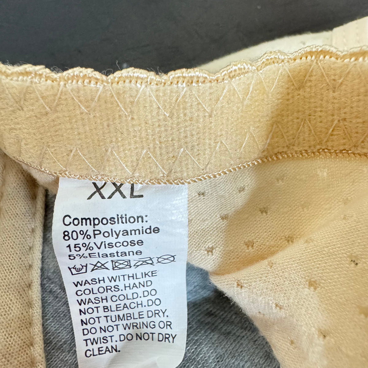 Women's Cream Wireless Bra Size XXL