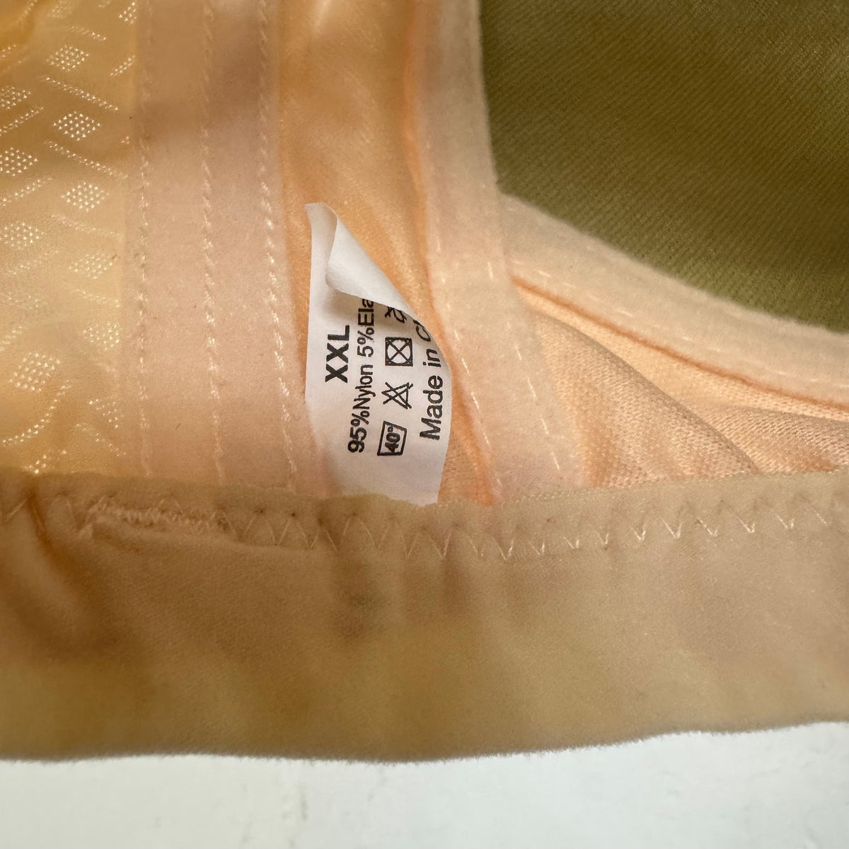 Women's Cream Wireless Bra Size XXL