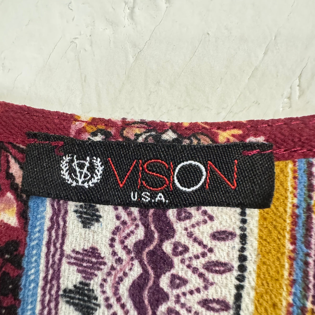 VISON Women's Patchwork Print Short Sleeve Tunic Size - Image 3