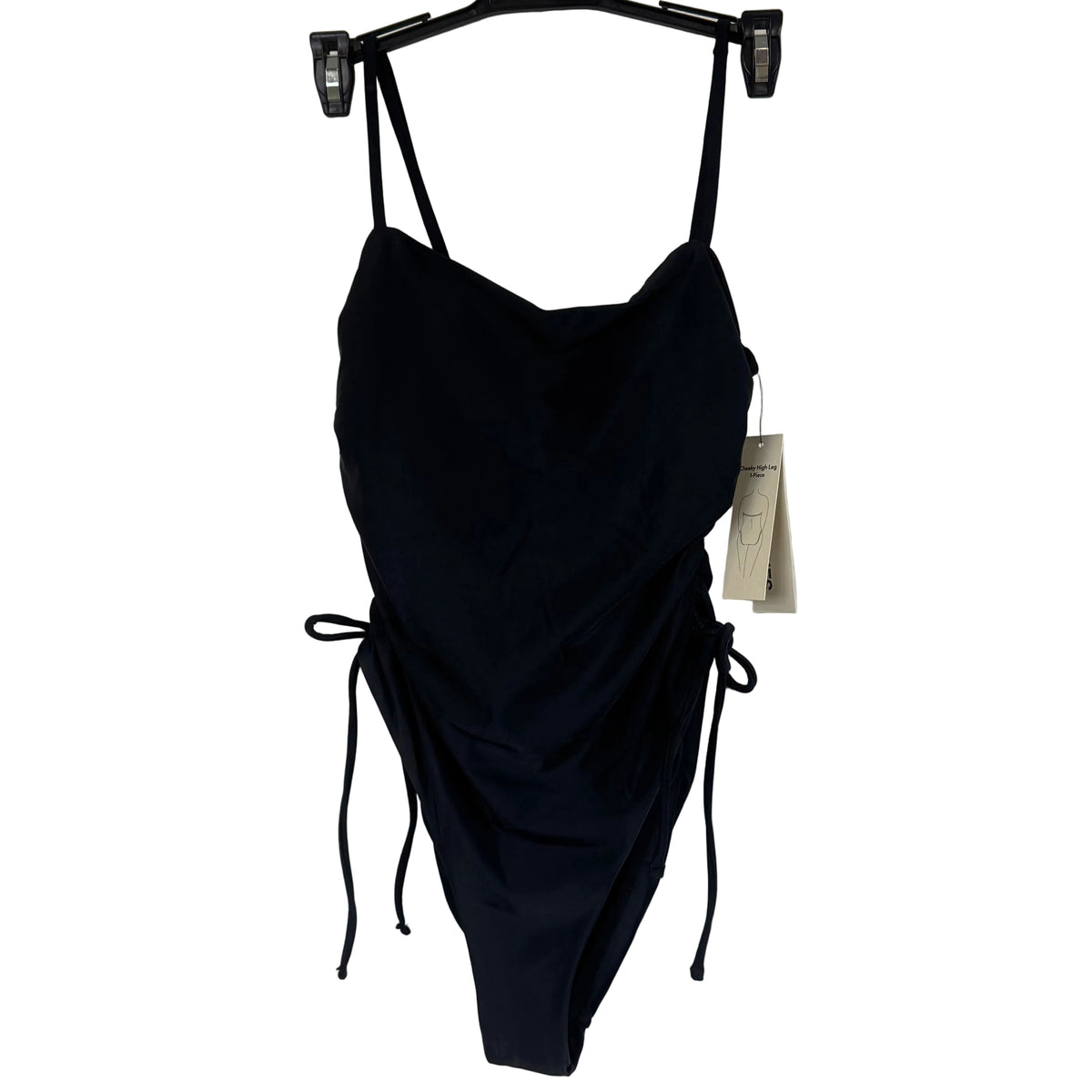 No Boundaries Women's Rich Black Cheeky High Leg One-piece Size M 8-10 - Image 1