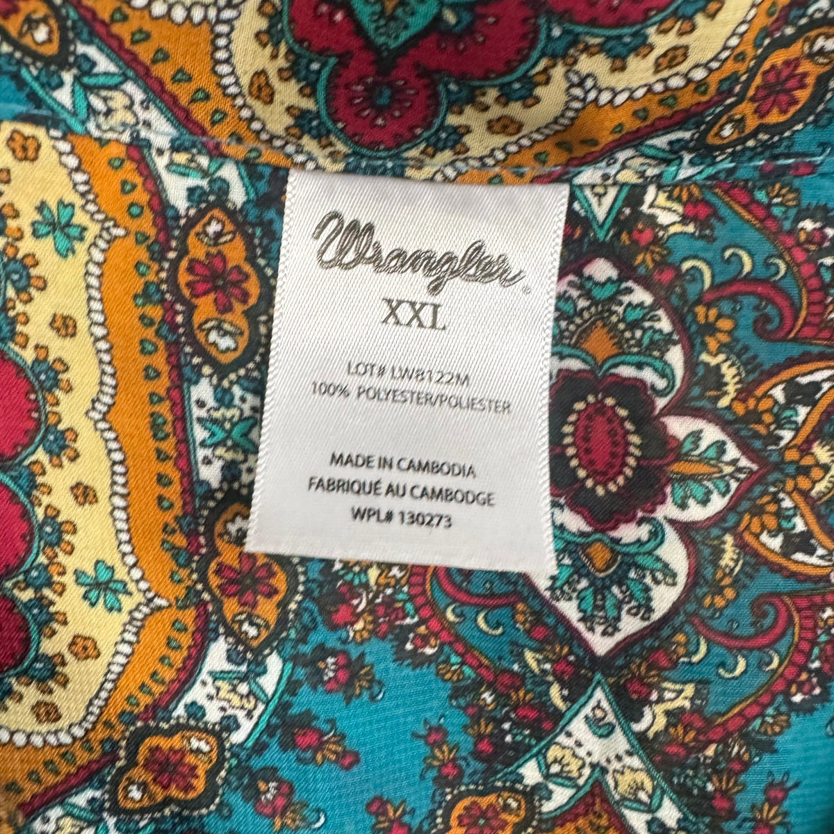 Wrangler Western Blouse Paisley Women's XXL - Image 3